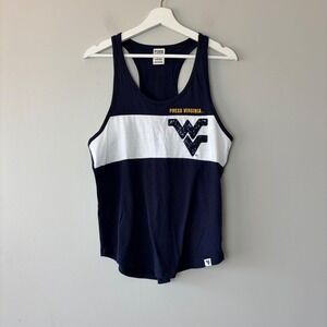 PINK Victoria's Secret West Virginia University WVU Sequin Tank Top Navy Medium